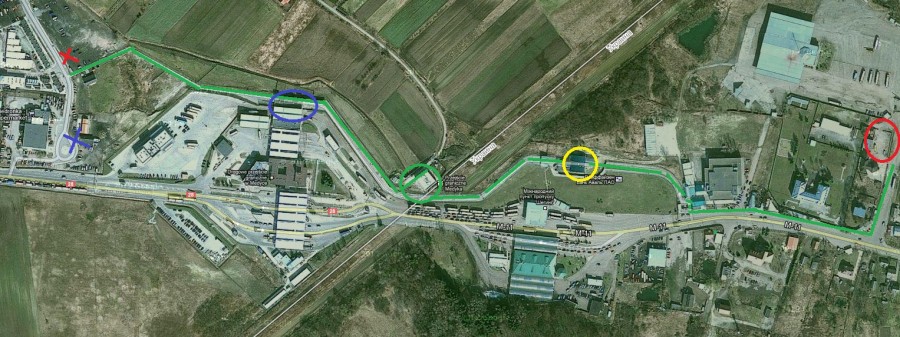 Схема пешеходного перехода на украино-польской границе Шегини-Медика