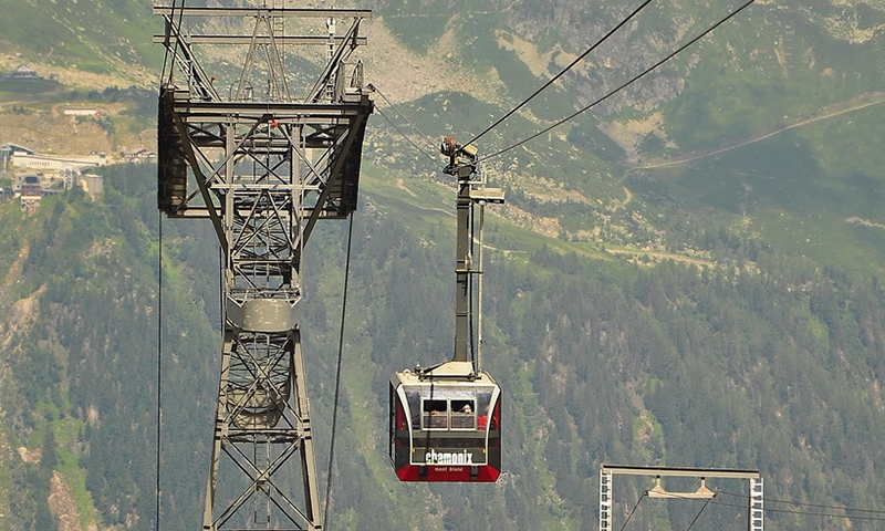 Промежуточная станция Plan de l'Aiguille. Фуникулер