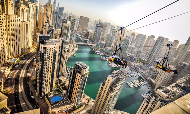Зиплайн, Дубай Марина