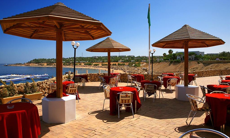 Бар и пляж отеля Domina Coral Bay Harem Deluxe 5*