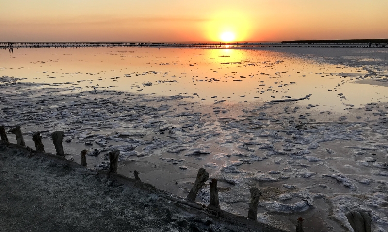 Розовое озеро на Арабатской стрелкой